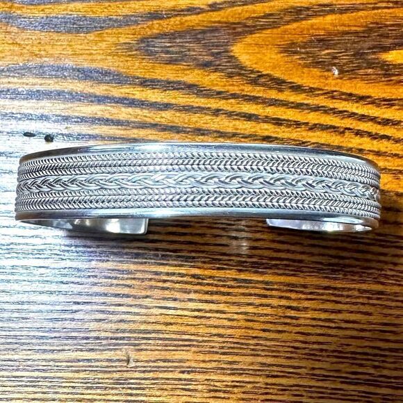 Sterling Silver Vintage Celtic Knot Cuff Bracelet - Picture 2 of 6